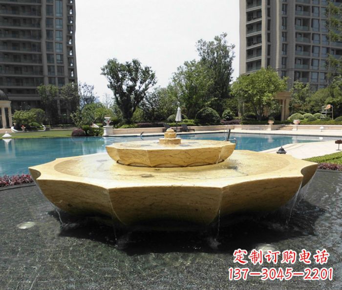 深圳小区景观大理石喷泉石雕 (6)