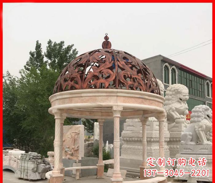 深圳小区欧式圆顶凉亭石雕_1