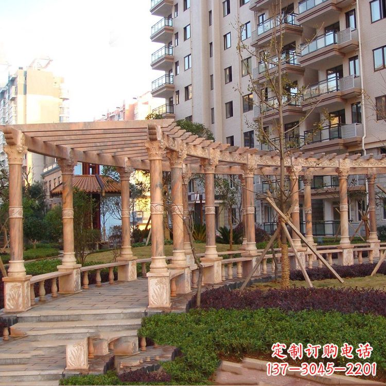 深圳小区石雕花架长廊