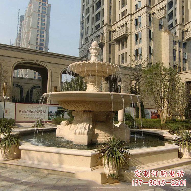 深圳小区庭院石雕欧式喷泉