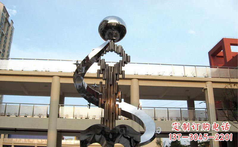 深圳校园不锈钢抽象钥匙和书籍雕塑
