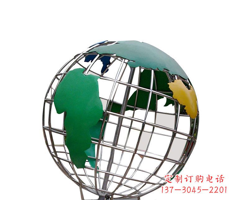 深圳校园不锈钢地球仪摆件雕塑