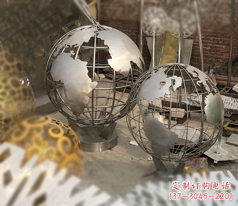 深圳校园不锈钢地球仪雕塑112