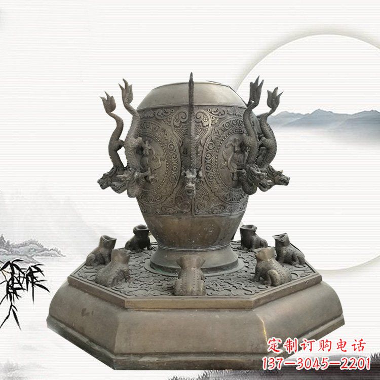 深圳校园地动仪铜雕