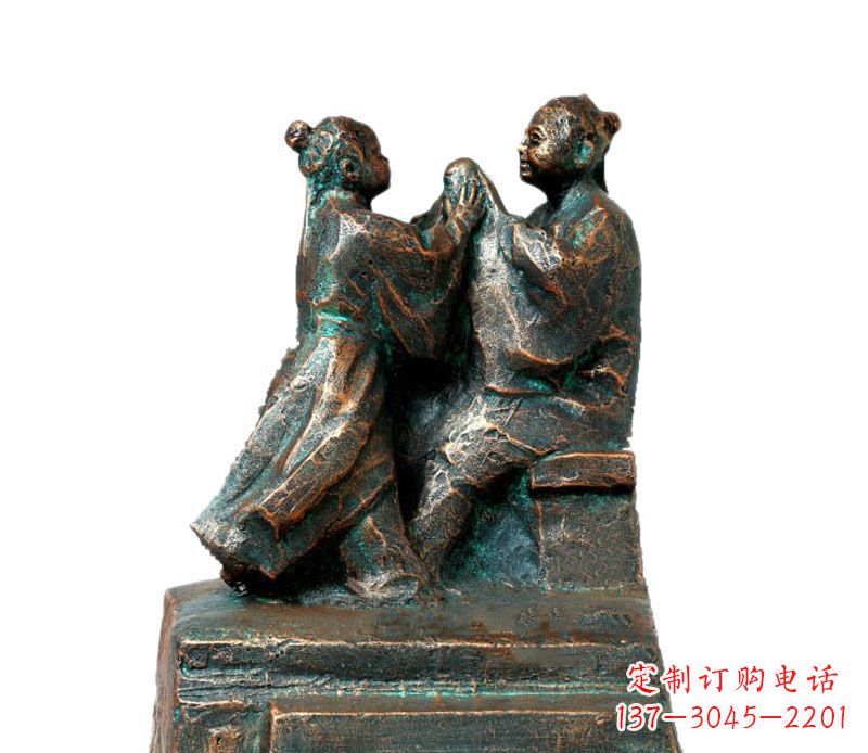 深圳校园古代孔融让梨人物铜雕