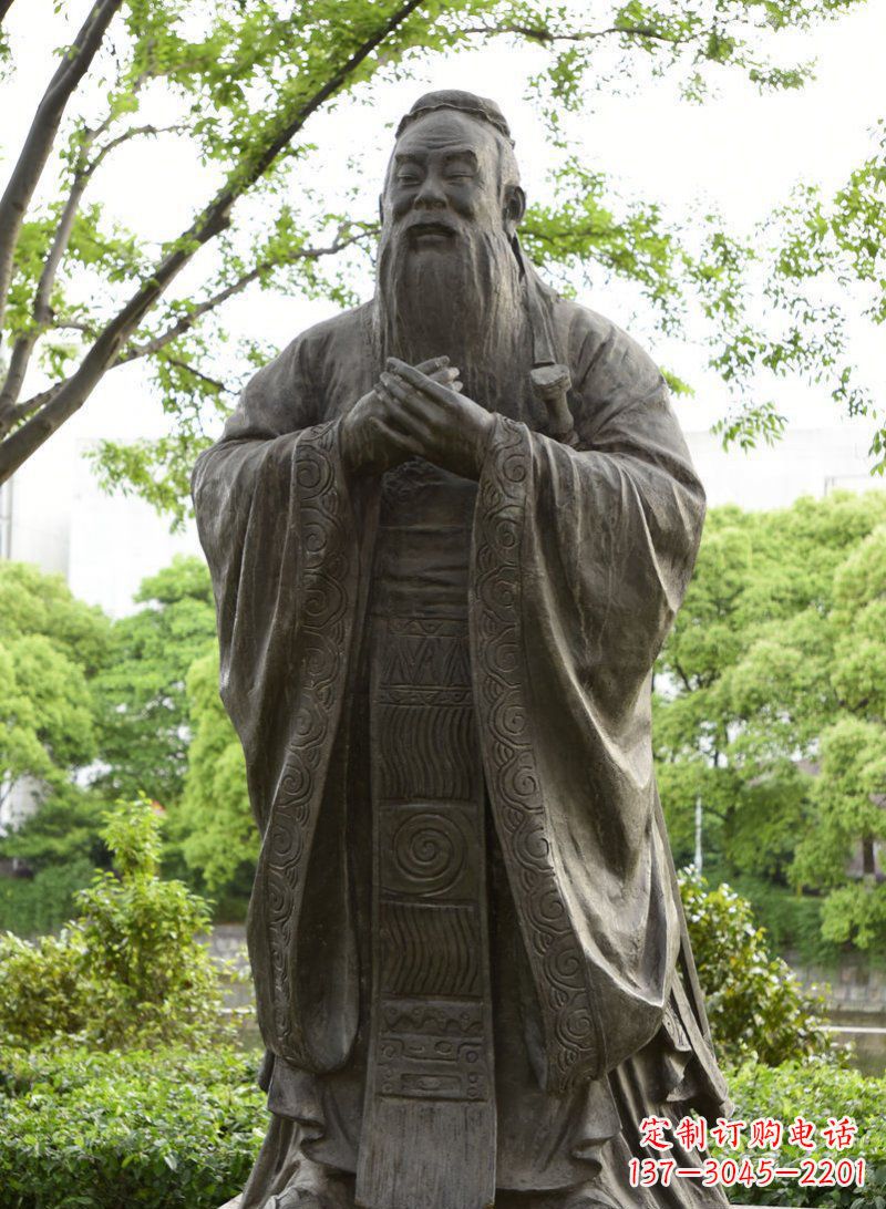 深圳校园孔子行教像铜雕 (2)