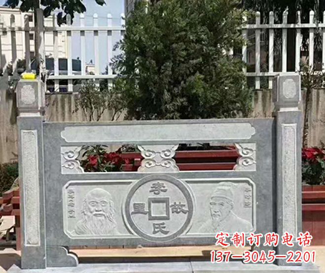 深圳园林仿古石浮雕栏板景观石雕