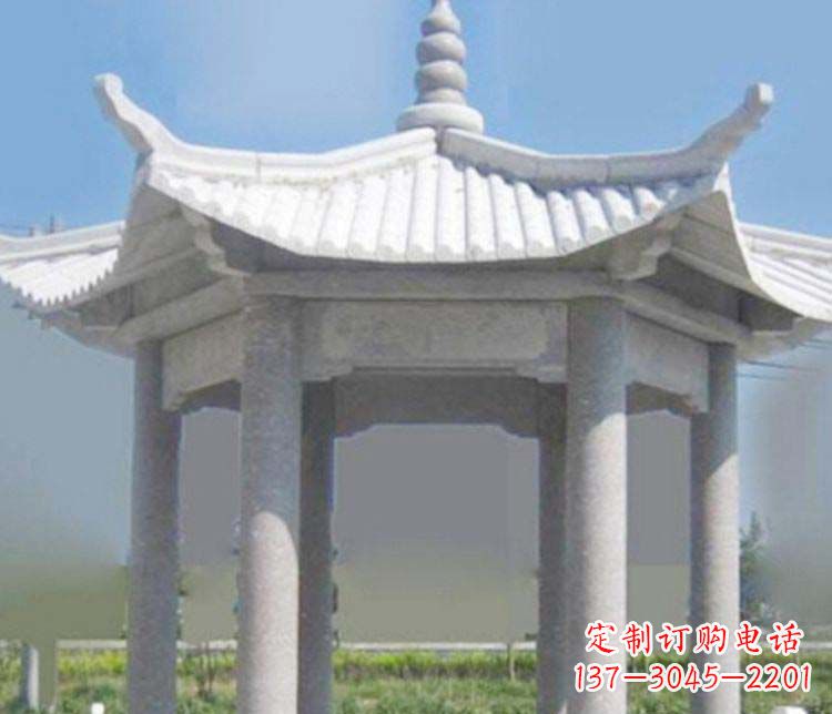 深圳园林仿古石凉亭景观石雕