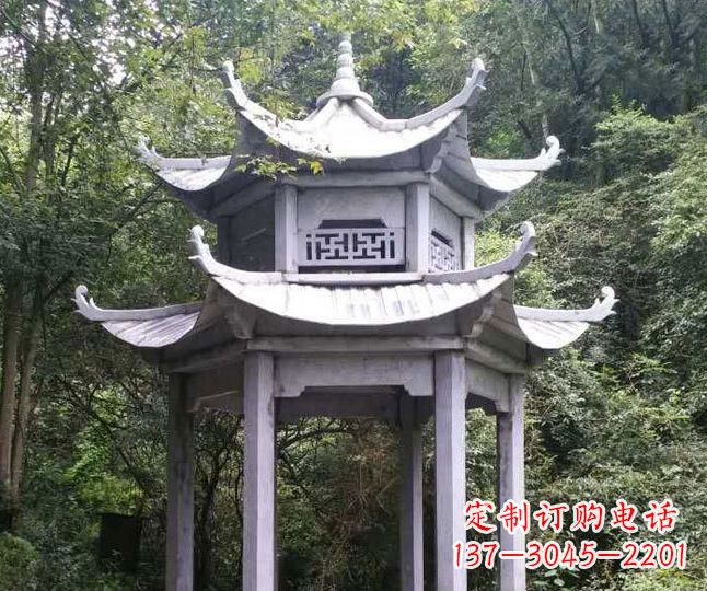 深圳园林仿古石凉亭景观石雕 (3)