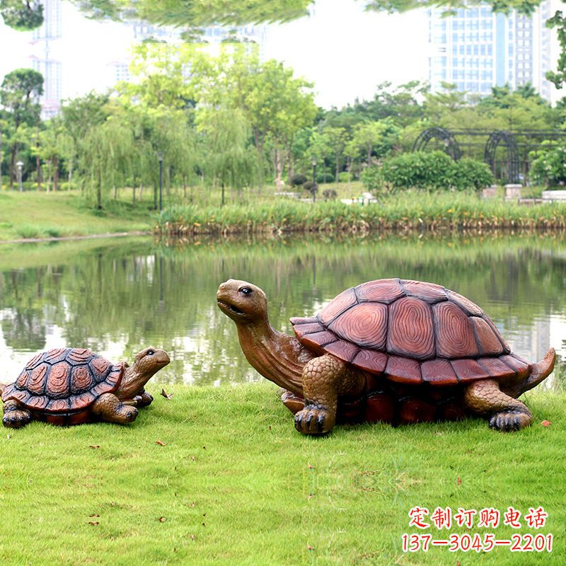 深圳园林仿真乌龟玻璃钢池塘湖泊水景雕塑摆件