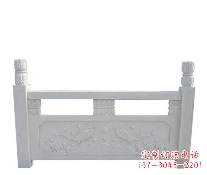 深圳园林汉白玉石浮雕栏板