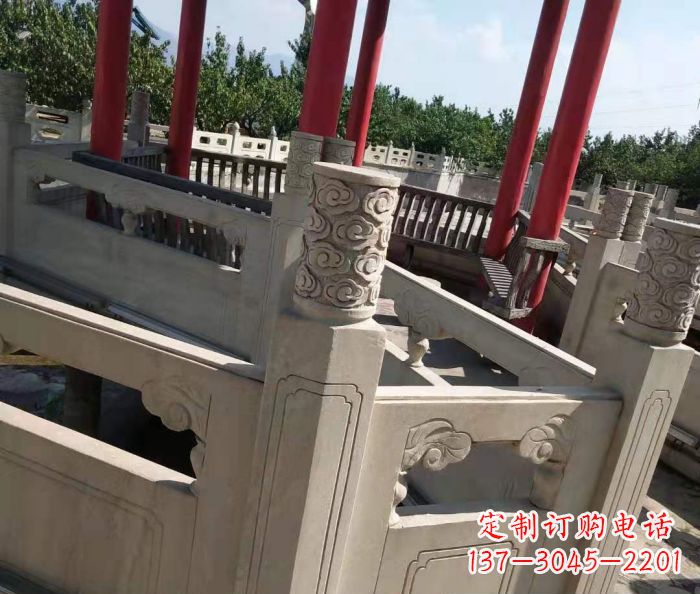 深圳园林景观大理石桥栏板石雕 (3)