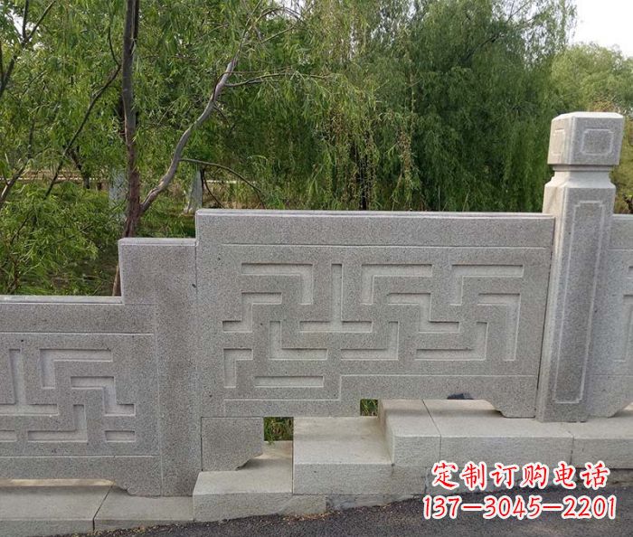 深圳园林景观大理石桥栏板石雕 (7)