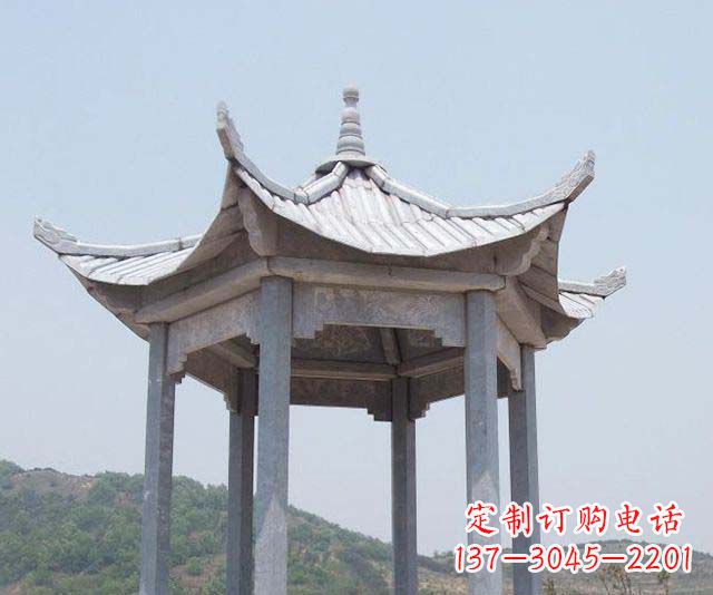 深圳园林景观单层石雕凉亭 (2)