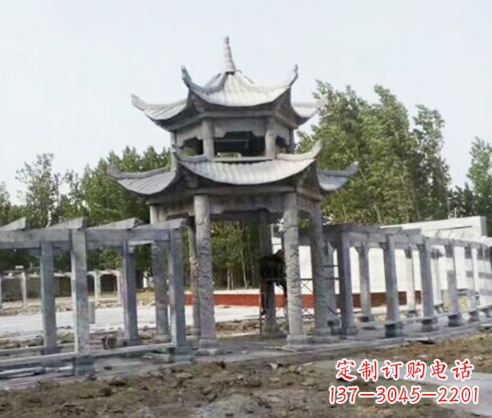 深圳园林景观多层凉亭石雕 (2)