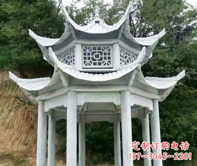 深圳园林景观多层凉亭石雕