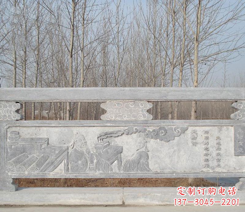 深圳园林石浮雕栏板景观石雕 (3)