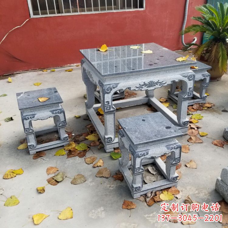 深圳园林石桌凳