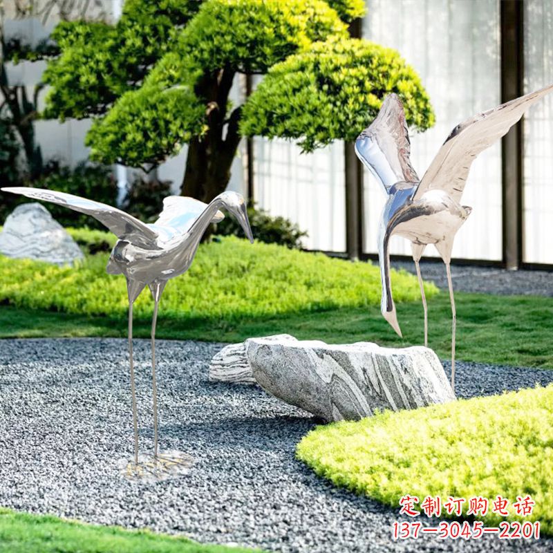 深圳长春不锈钢动物鹤雕塑