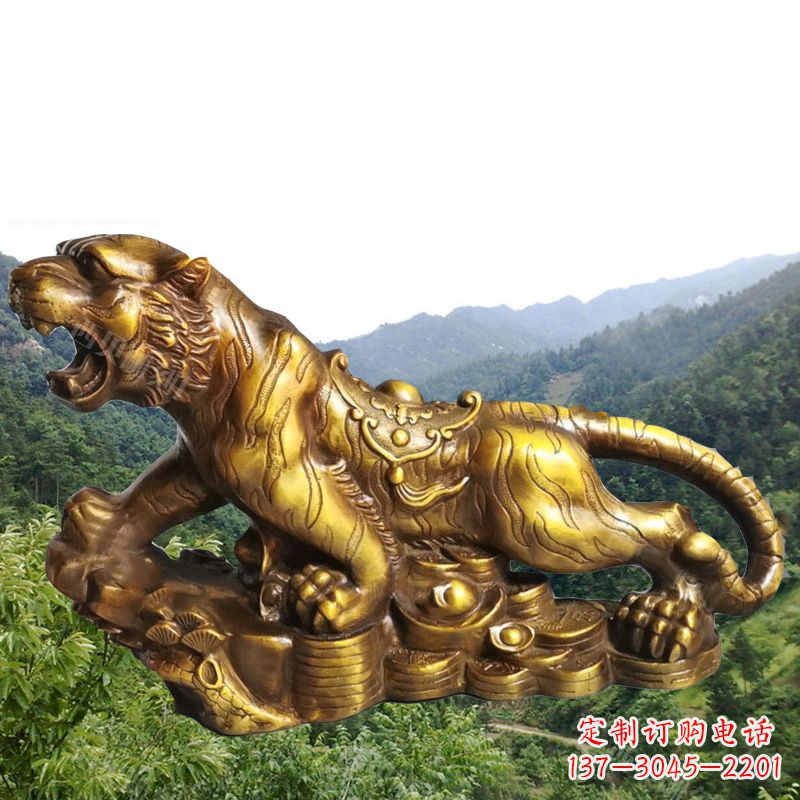 深圳招财老虎漆金12生肖动物雕塑