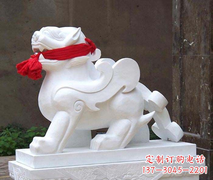 深圳招财神兽汉白玉貔貅石雕