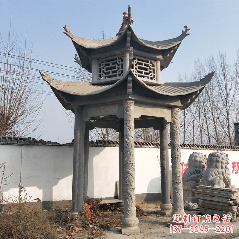 深圳中式双层石雕凉亭