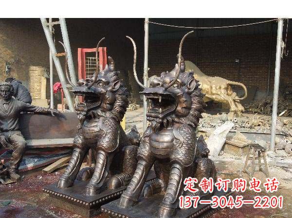深圳铸铜麒麟雕塑2221