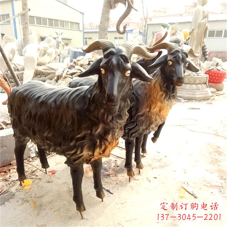 深圳铸铜山羊雕塑
