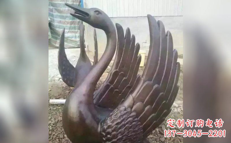 深圳铸铜天鹅铜雕